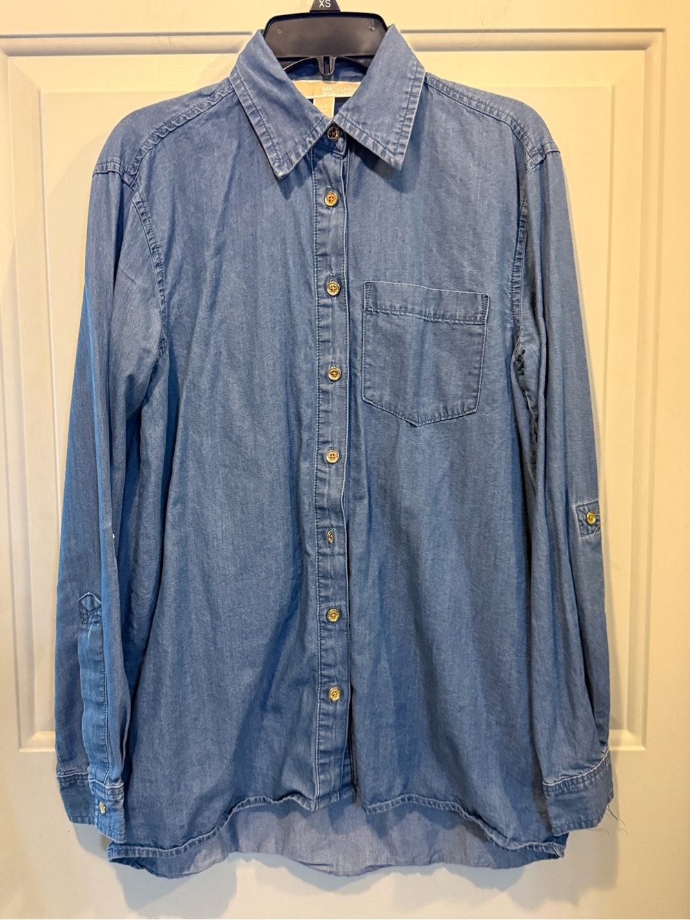 Michael Kors Light Blue Denim Button-Down Shirt